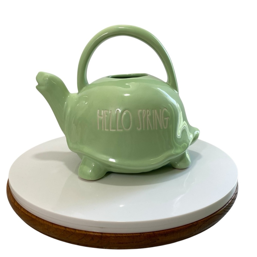 Turtle Pottery‎ Ceramic Watering Can Green Medium New Rae Dunn Garden Shed Gift
